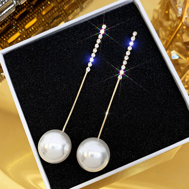 2021 New Korean Style Contracted Heart Pearl Earrings For Women Sweet Flower Zircon Geometric Stud Earring Girl Party Jewelry